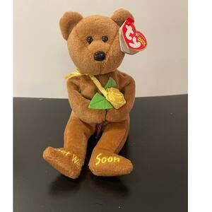 TY RETIRED Original Beanie Babies Bandage the Bear Get Well Soon 8.5"